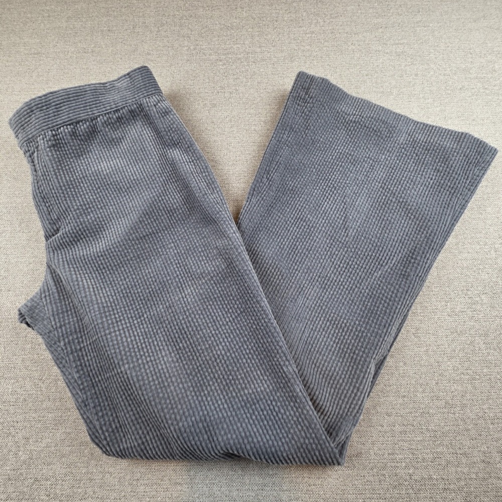 Zara Woman Blue/Gray Corduroy‎ Flare Pants Women's Medium Wide Leg